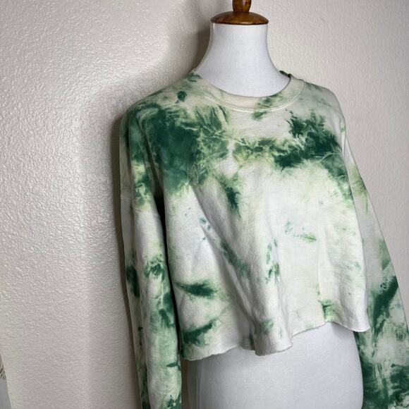Vintage Ultimate Hanes Cotton Tie Dye Crop Top Sweater - Picture 2 of 7